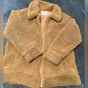 Ashley by 26 International Outerwear 1X Full Zip Teddy Sherpa Jacket w/pockets